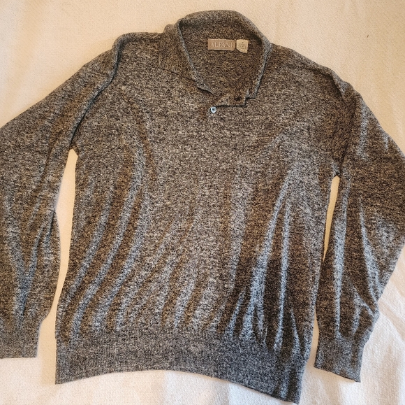 Alfani Other - Alfani Marled Gray Knit Sweater Polo Collar Men’s Size M